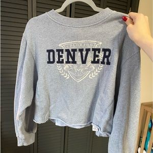 Denver Colorado Cropped Sweatshirt graphic Blue
